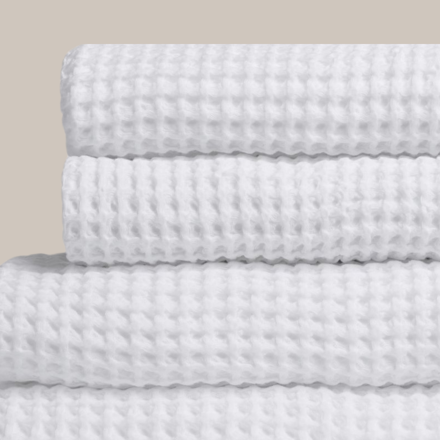 Waffle Q Bath Towel | White
