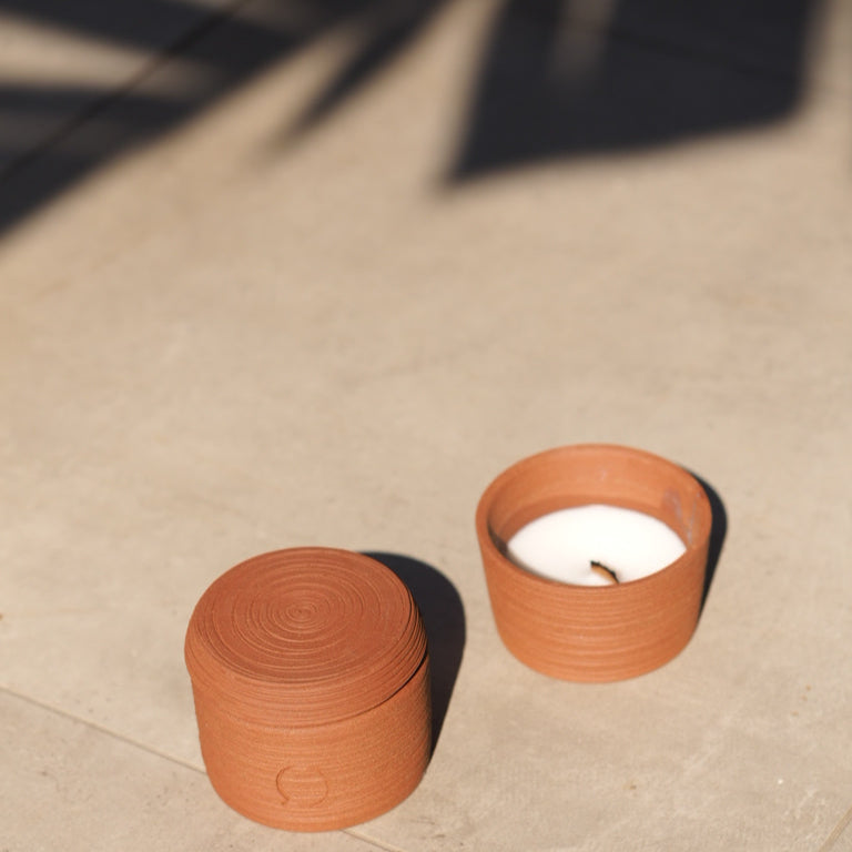 Aios Terracota Pot Natural Candle with Lid