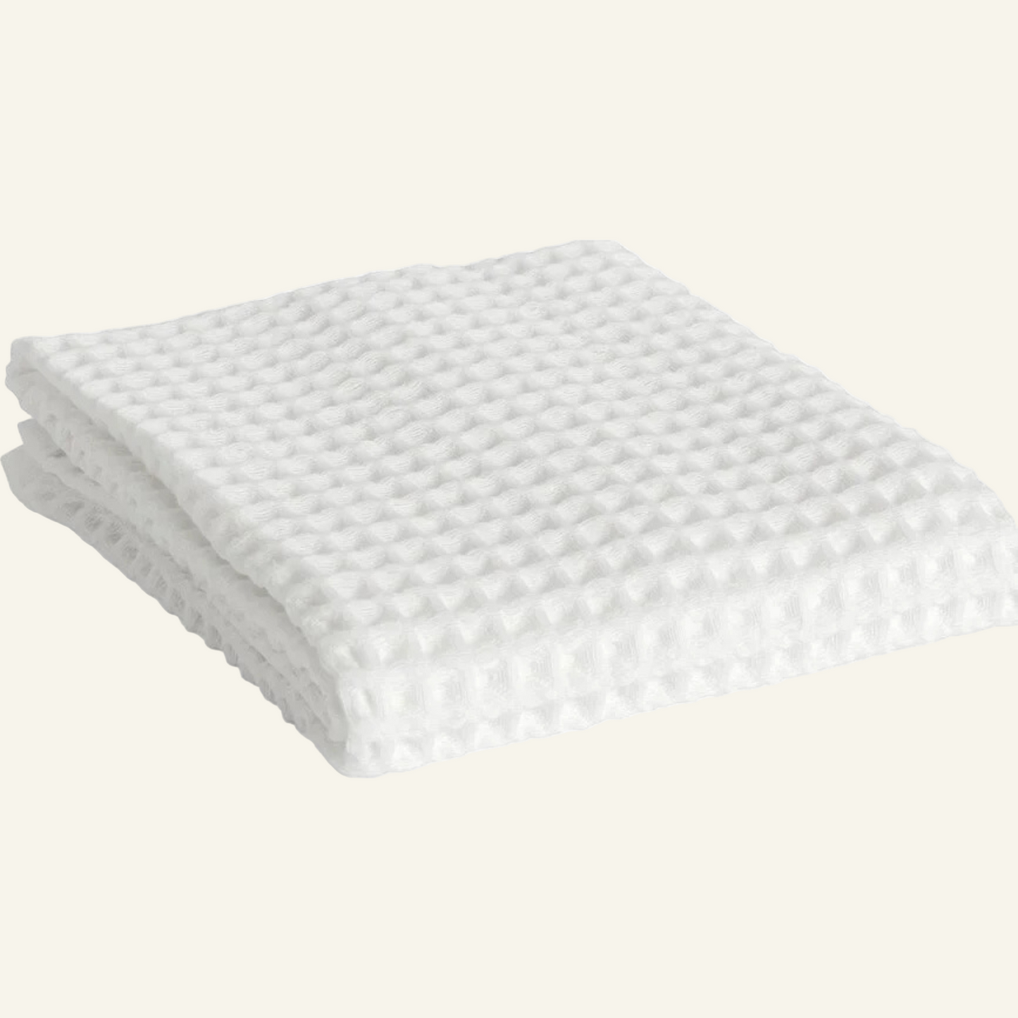 Waffle Q Bath Towel | White