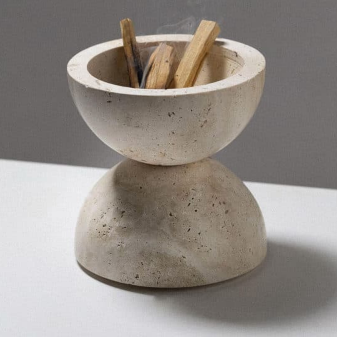 Leo Travertine Palo Santo Burner